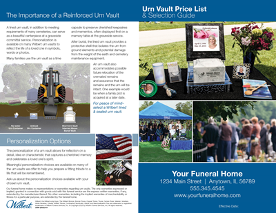 Urn Vault Price List
