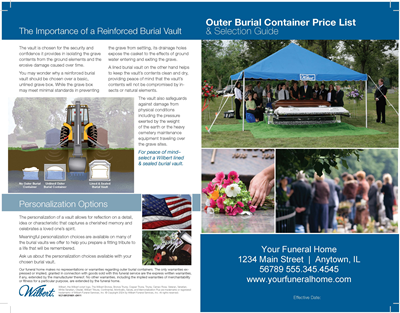 Outer Burial Container Price List